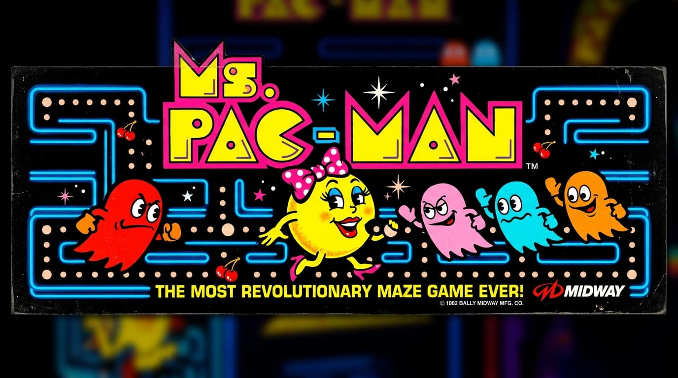 Ms. Pacman arcade marquee