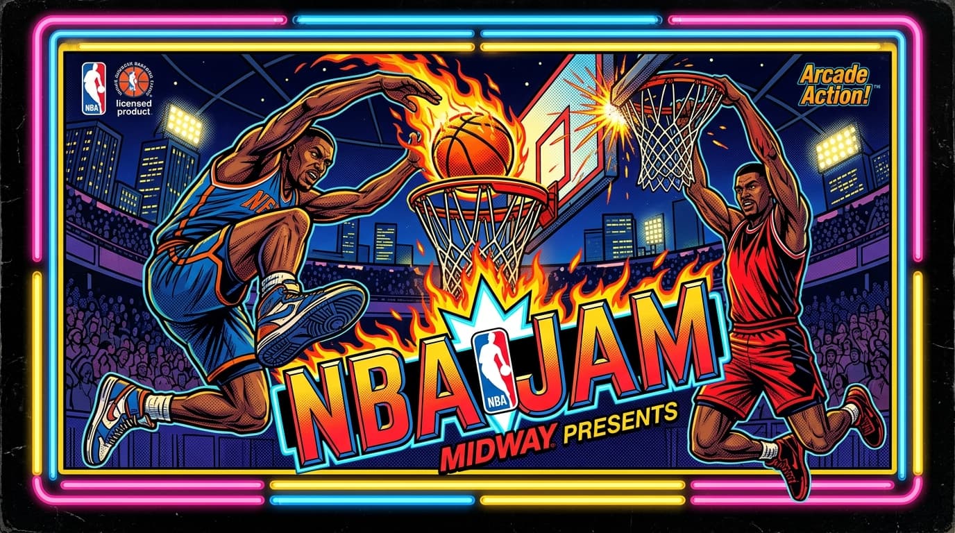 NBA Jam arcade marquee
