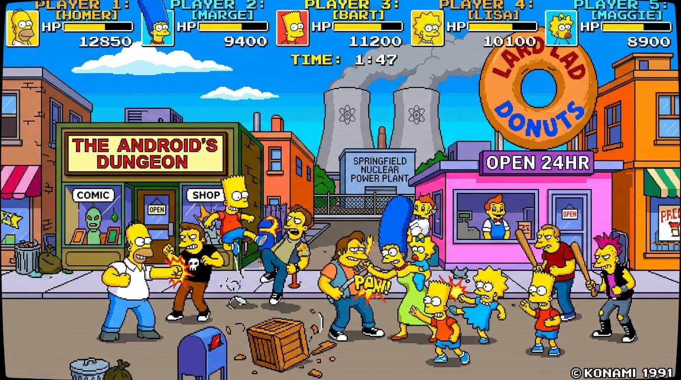 The Simpsons arcade marquee