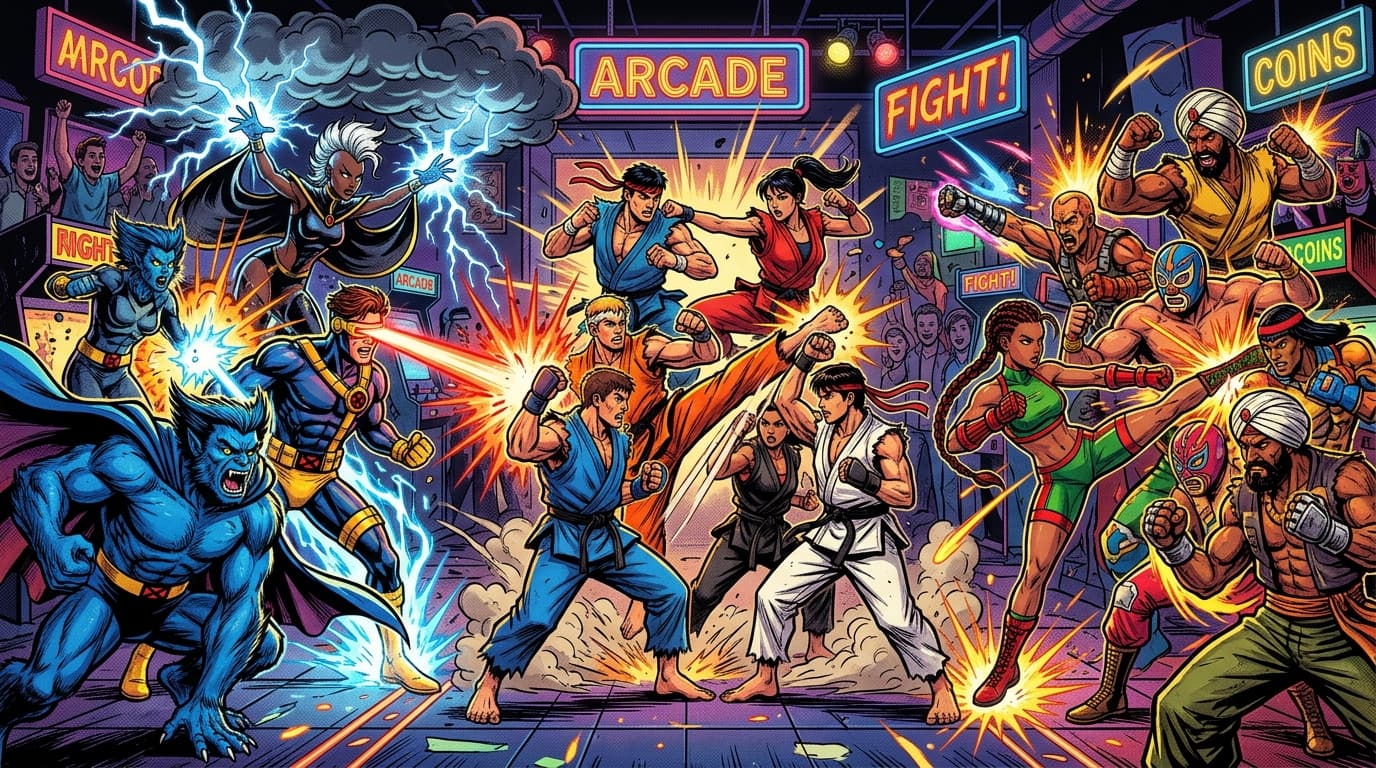 X-Men vs Street Fighter arcade marquee